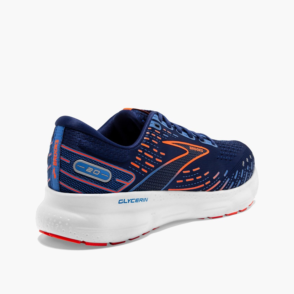 Chaussures Running Route Brooks Glycerin 20: Road Bleu Noir Homme | YRF-9068006